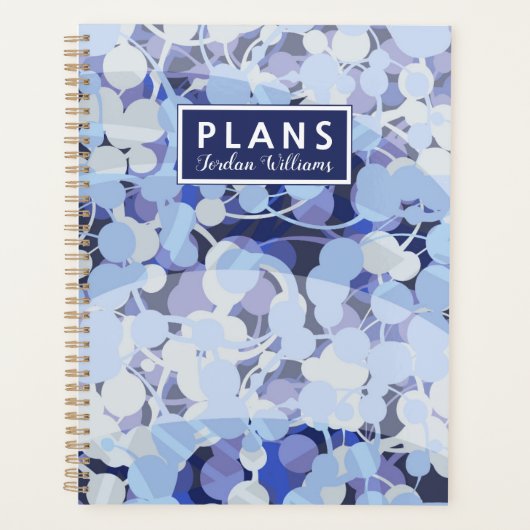 Jouw naam toevoegen | Paars microbe-patroon Planner (Voorkant)