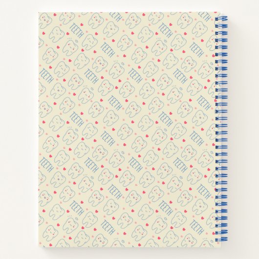 Jouw naam toevoegen | Pastel Happy Teeth Pattern Notitieboek (Achterkant)