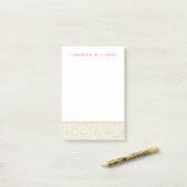 Jouw naam toevoegen | Pastel Happy Teeth Pattern Post-it® Notes (Op bureau)