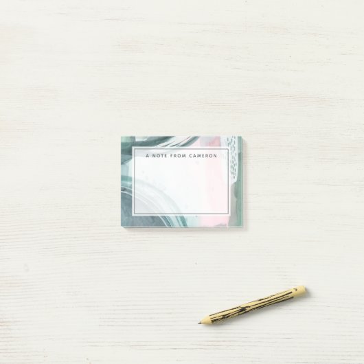 Jouw naam toevoegen | Pastel Scribe — Waterverf Post-it® Notes (Op bureau)