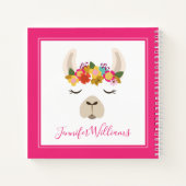 Jouw naam toevoegen | Patroon Alpaca & Flowers Notitieboek (Achterkant)
