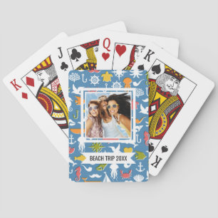 Jouw naam toevoegen   Patroon mariene symbolen Pokerkaarten