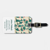 Jouw naam toevoegen | Patroon met groene en rode c Bagagelabel (Voorkant horizontaal)