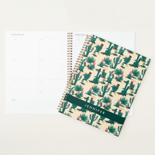 Jouw naam toevoegen | Patroon met groene en rode c Planner (Display)