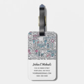 Jouw naam toevoegen | Patroon voor tandheelkundige Bagagelabel (Achterkant verticaal)