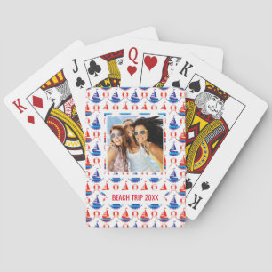 Jouw naam toevoegen Patroon voor zeilboot Pokerkaarten