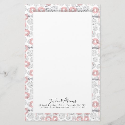Jouw naam toevoegen | Polka Dot Circle Pattern Briefpapier (Voorkant)