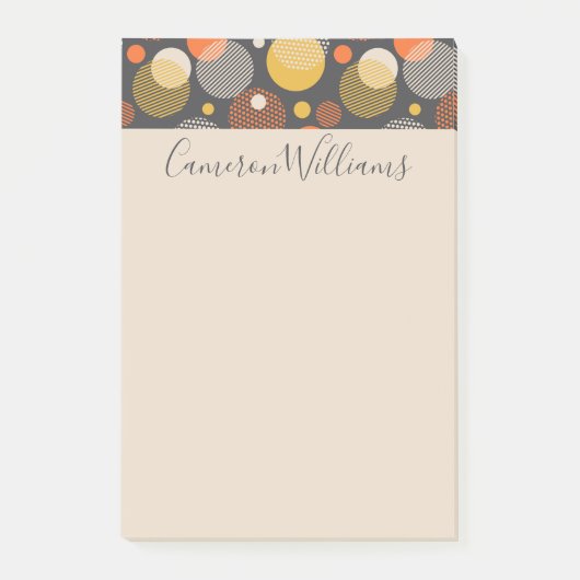 Jouw naam toevoegen | Polka Dot Stripe Pattern Post-it® Notes (Voorkant)