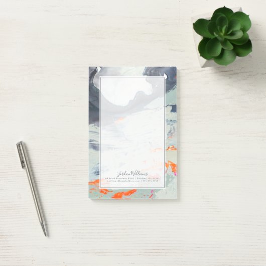 Jouw naam toevoegen | Polyfonisch Zee - Beige Post-it® Notes (Kantoor)