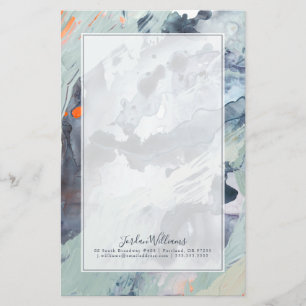 Jouw naam toevoegen Polyfonisch Zee - blauw Briefpapier