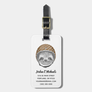 Jouw naam toevoegen   Portret van Sloth Helmet Bagagelabel
