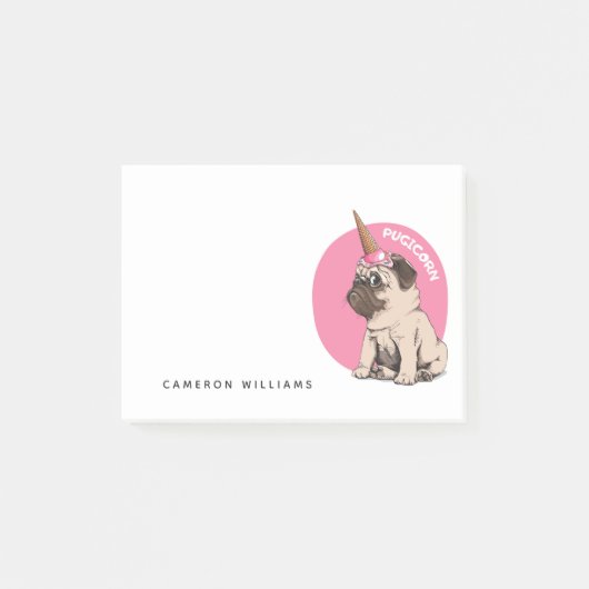 Jouw naam toevoegen | Pugicorn Post-it® Notes (Voorkant)