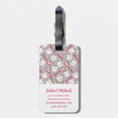 Jouw naam toevoegen | Rainbow Teeth Pattern Bagagelabel (Achterkant verticaal)