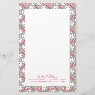 Jouw naam toevoegen   Rainbow Teeth Pattern Briefpapier