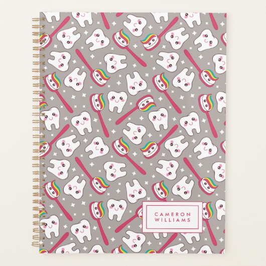 Jouw naam toevoegen | Rainbow Teeth Pattern Planner (Voorkant)