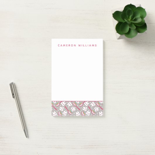 Jouw naam toevoegen | Rainbow Teeth Pattern Post-it® Notes (Kantoor)