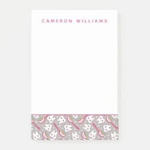 Jouw naam toevoegen   Rainbow Teeth Pattern Post-it® Notes