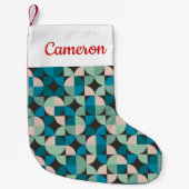Jouw naam toevoegen | Retro 60-patroon Kleine Kerstsok (Voorkant)
