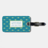 Jouw naam toevoegen | Retro Atomic Age Star Patter Bagagelabel (Achterkant horizontaal)