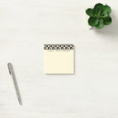 Jouw naam toevoegen | Retro Black en Tan Pattern Post-it® Notes (Kantoor)