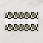 Jouw naam toevoegen | Retro Black en Tan Pattern Visitekaartje (Achterkant)
