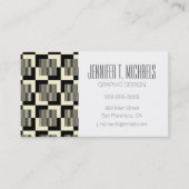 Jouw naam toevoegen | Retro Black en Tan Pattern Visitekaartje (Voorkant)