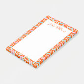 Jouw naam toevoegen | Retro Oranje Wedge Patroon Post-it® Notes (Schuin)