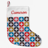 Jouw naam toevoegen | Retro Star-patroon Kleine Kerstsok (Voorkant)