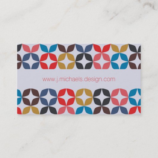 Jouw naam toevoegen | Retro Star-patroon Visitekaartje (Achterkant)