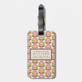 Jouw naam toevoegen | Retrororoze en Paars flessen Bagagelabel (Achterkant verticaal)