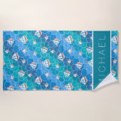 Jouw naam toevoegen | Rocky Zee Pattern Strandlaken (Voorkant)