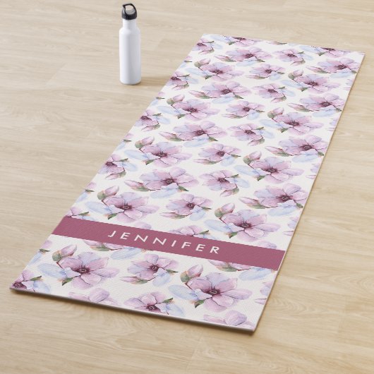 Jouw naam toevoegen | Romantic Floral Pattern Yogamat (In situ)