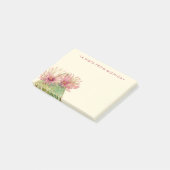 Jouw naam toevoegen | Roze bloesems voor Cactus Post-it® Notes (Schuin)