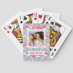Jouw naam toevoegen Roze en witte gewas van lami Pokerkaarten