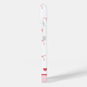 Jouw naam toevoegen - Roze Girly Bow Heart iPhone  Case-Mate iPhone Case (Achterkant / Links)