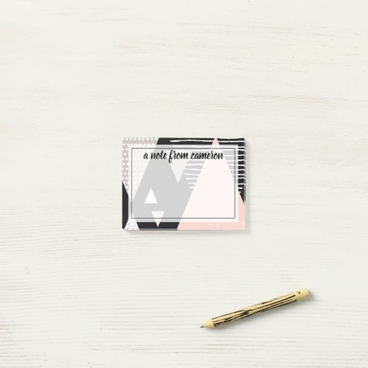 Jouw naam toevoegen | Scandi Mountain Peak Design Post-it® Notes (Op bureau)