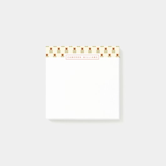 Jouw naam toevoegen | Scandinavische Oranje Floral Post-it® Notes (Voorkant)