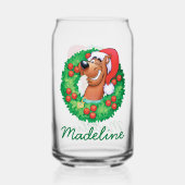 Jouw naam toevoegen | Scooby in Wreath Blikvorm Glas (Achterkant)