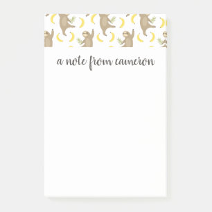 Jouw naam toevoegen Sloten en Bananenpatroon Post-it® Notes
