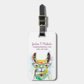 Jouw naam toevoegen | Smarty-Pants Llama Bagagelabel (Voorkant verticaal)