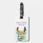 Jouw naam toevoegen | Smarty-Pants Llama Bagagelabel (Achterkant verticaal)