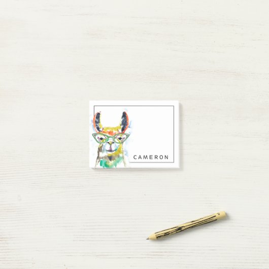 Jouw naam toevoegen | Smarty-Pants Llama Post-it® Notes (Op bureau)