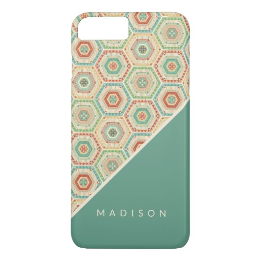 Jouw naam toevoegen | Southwest Hexagon Pattern Case-Mate iPhone Case (Achterkant)