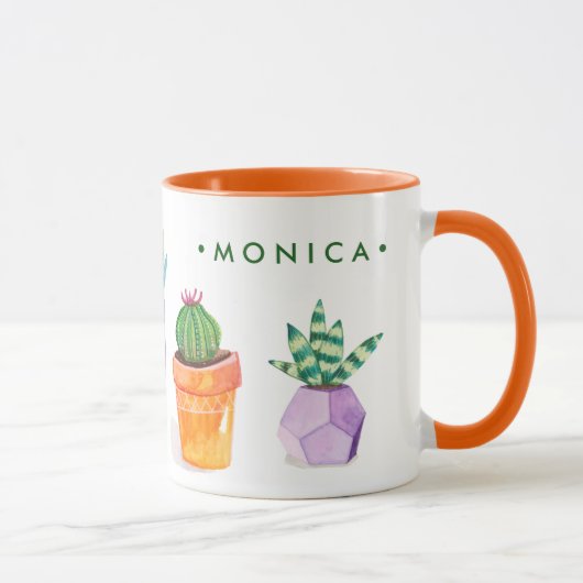 Jouw naam toevoegen | Succulent beeldscherm Mok (Rechts)