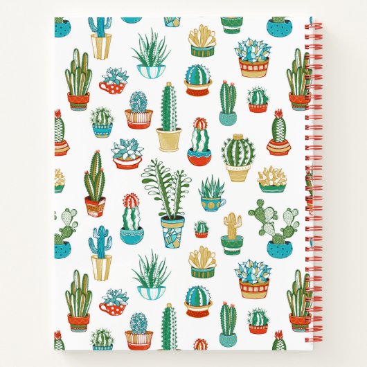 Jouw naam toevoegen | Succulent Patroon Notitieboek (Achterkant)