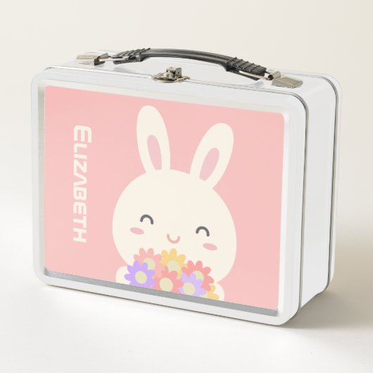 Jouw naam toevoegen | Sweet Little Bunny & Flowers (Voorkant)