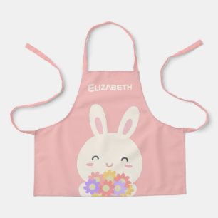 Jouw naam toevoegen   Sweet Little Bunny & Flowers Schort