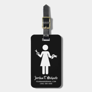 Jouw naam toevoegen Symbool van de hairdresser Bagagelabel