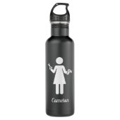 Jouw naam toevoegen | Symbool van de hairdresser Waterfles (Voorkant)