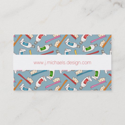 Jouw naam toevoegen | Tandenborstel- en tandpastea Visitekaartje (Achterkant)